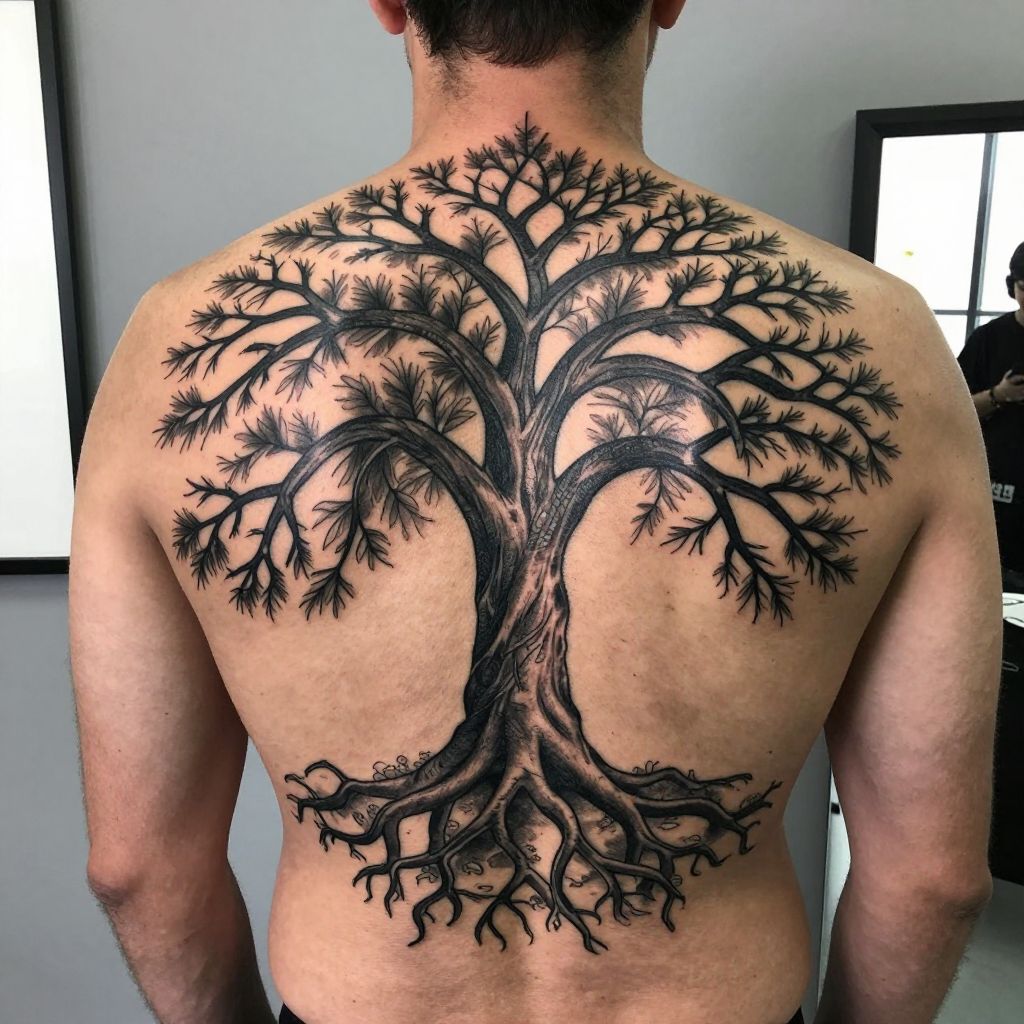 Classic Tree with Roots and Branches