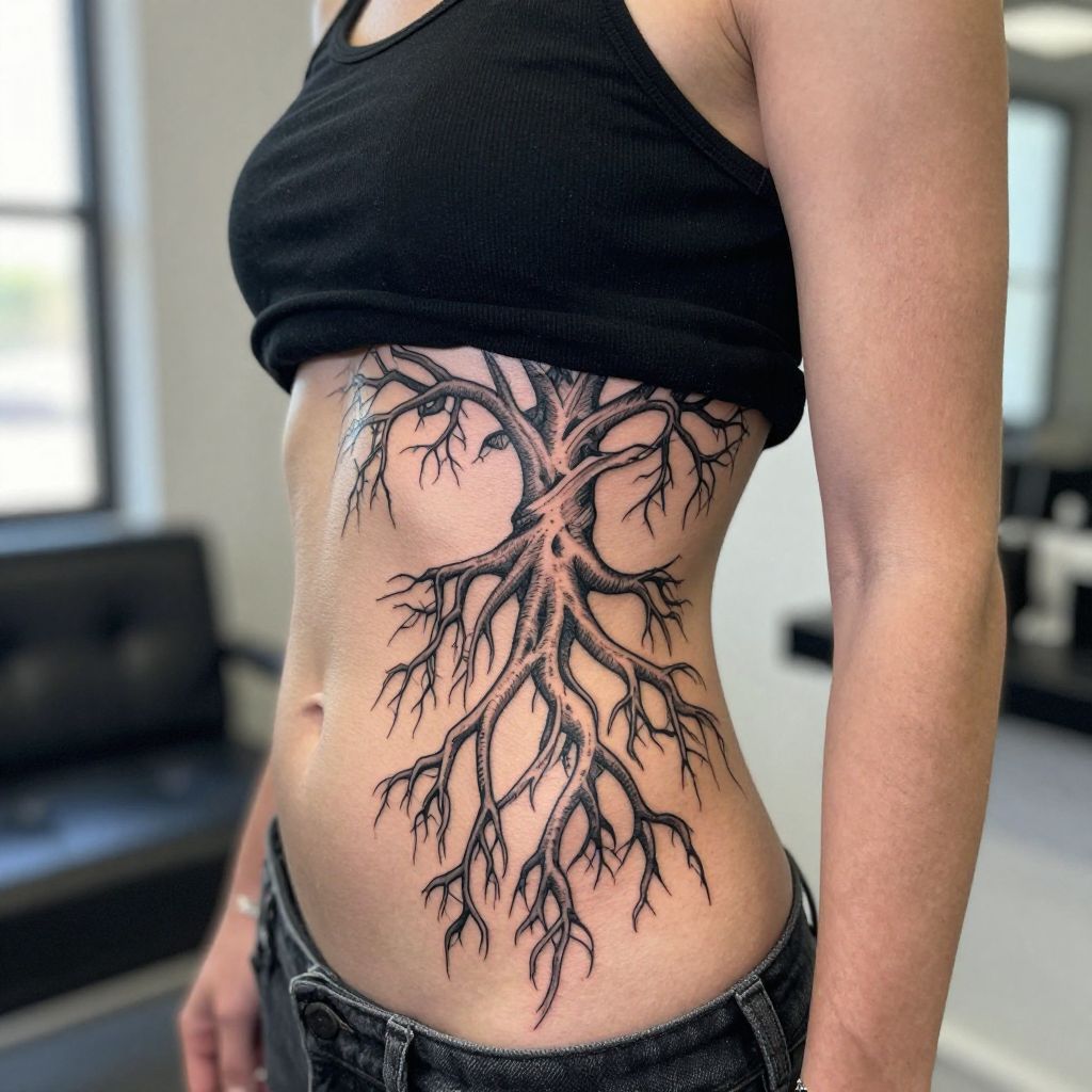 Roots Only Family Tree Tattoo