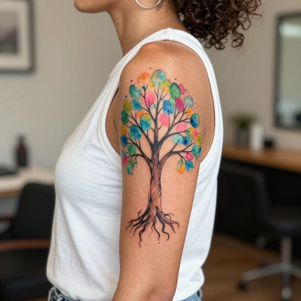 Watercolor Family Tree