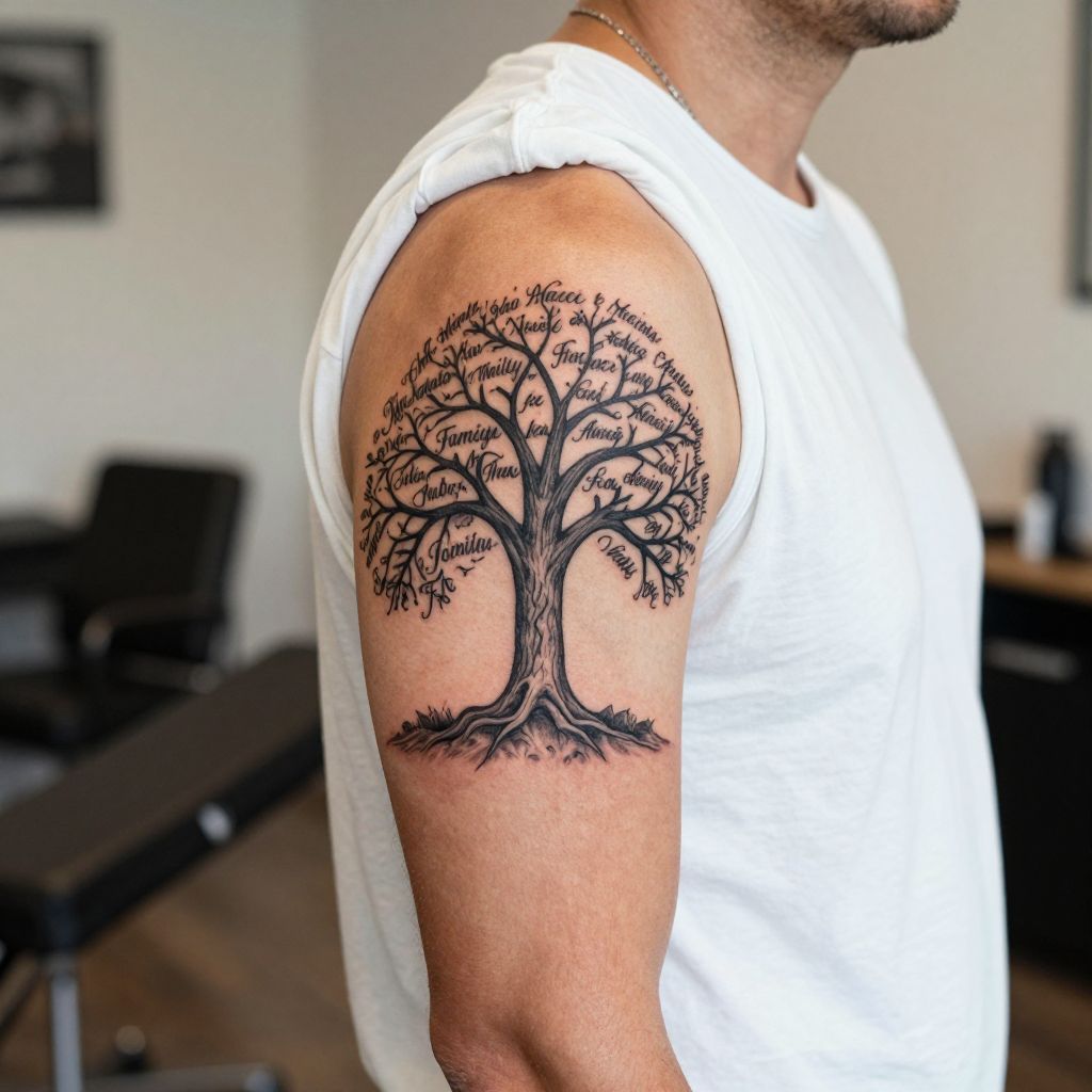 Tree with Names on Branches