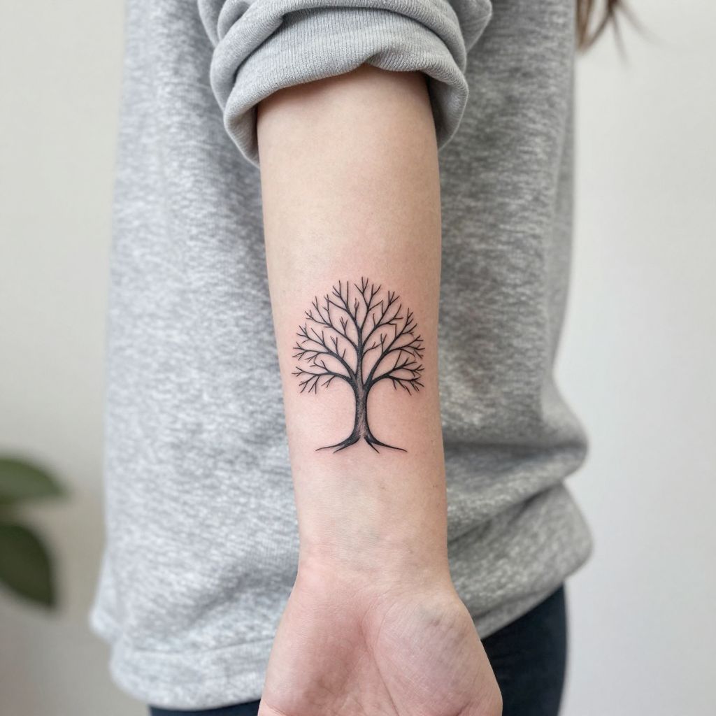 Minimalist Line Art Tree