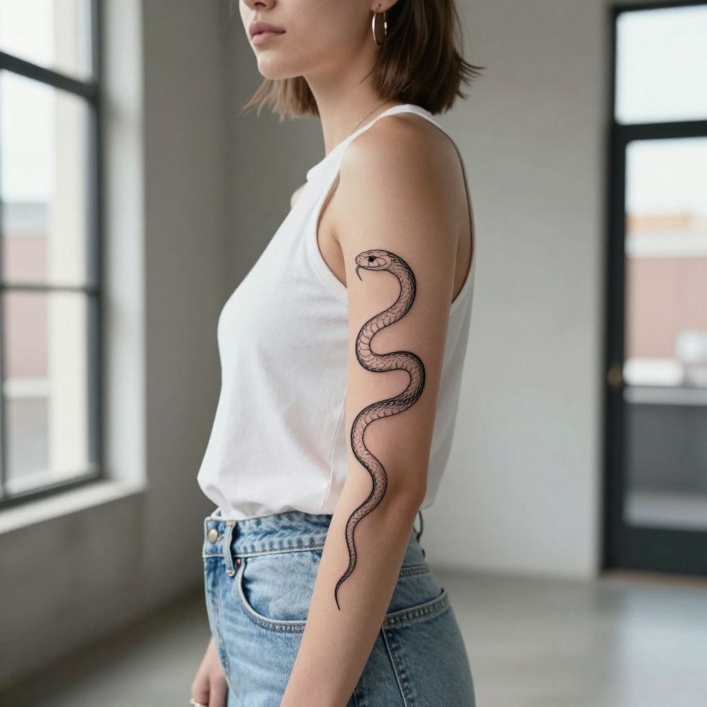 Minimalist Snake tattoo idea