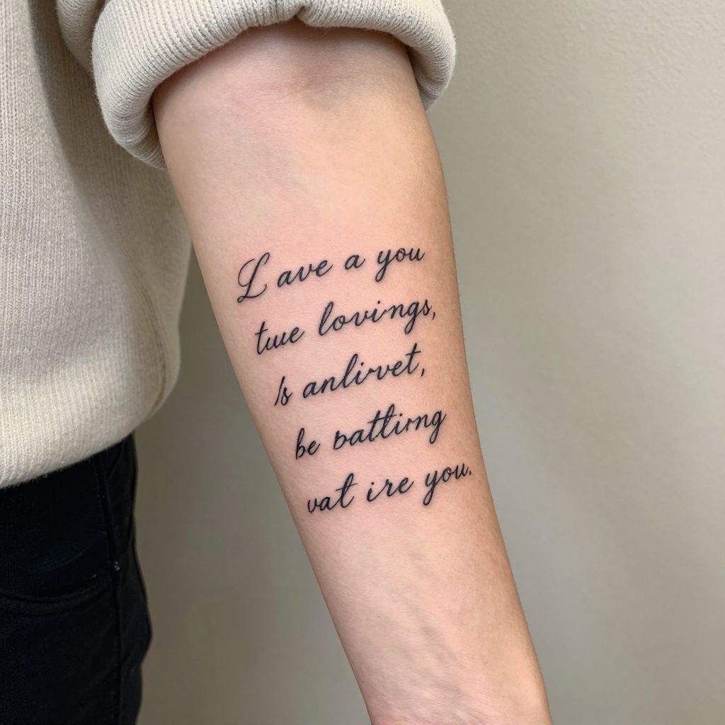 Script Quote In Fine Font tattoo idea