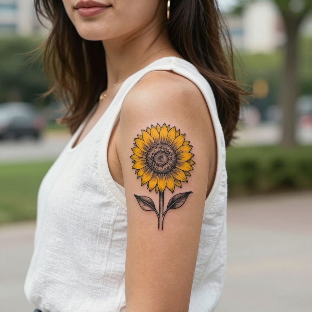 Small Sunflower tattoo idea