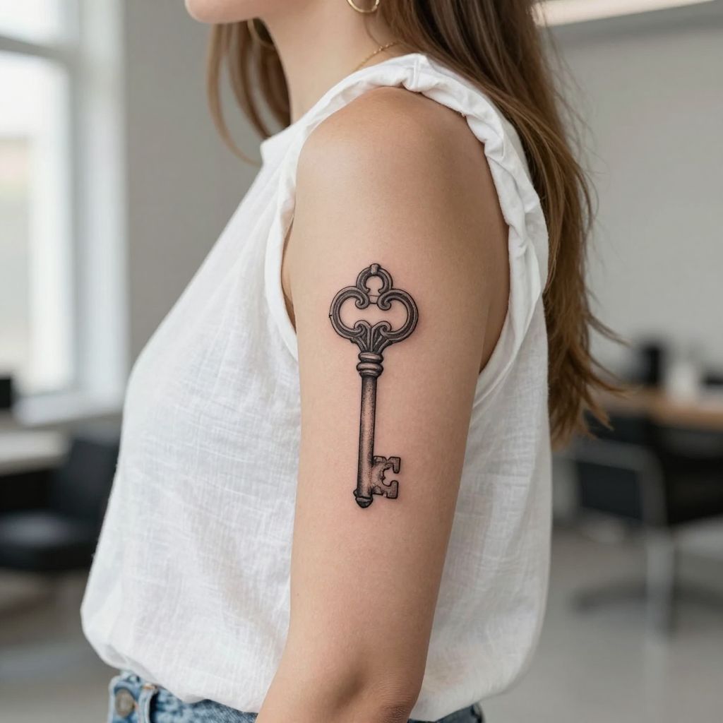 Vintage Key on the Inner Arm