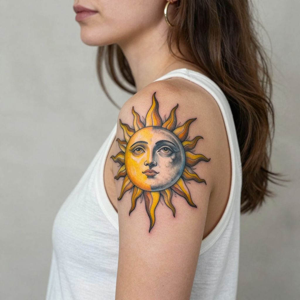 Celestial Sun and Moon Shoulder Cap