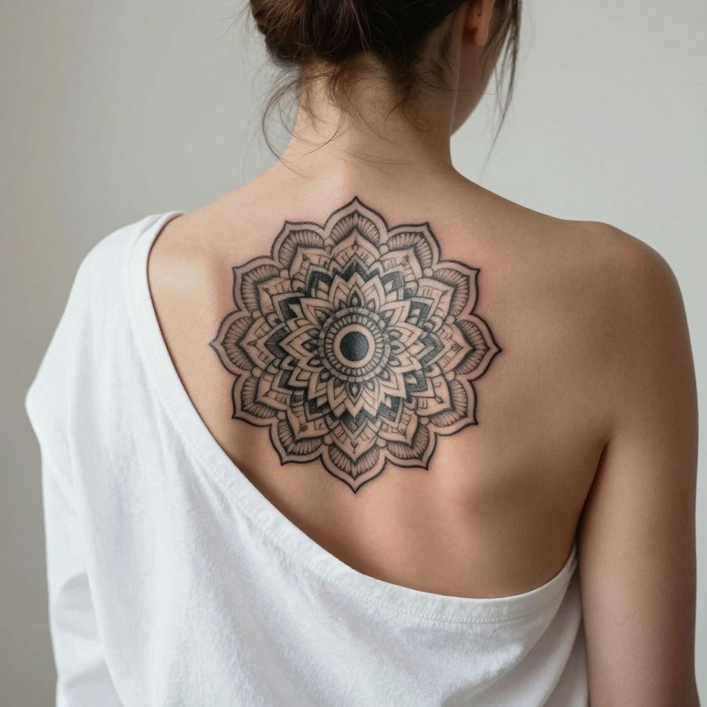 Intricate Mandala on the Upper Back