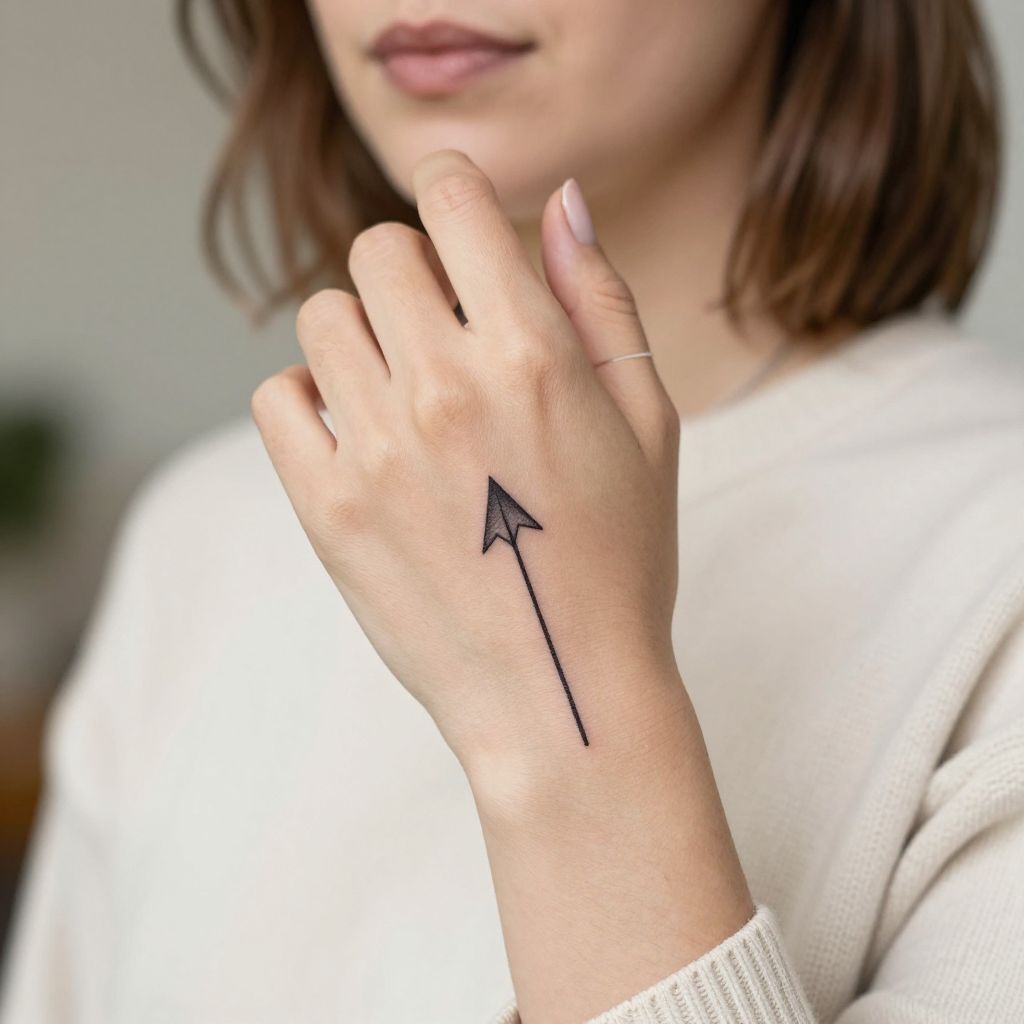Geometric Arrow on the Side of the Finger