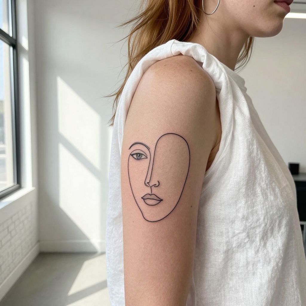 Single Continuous Line Face