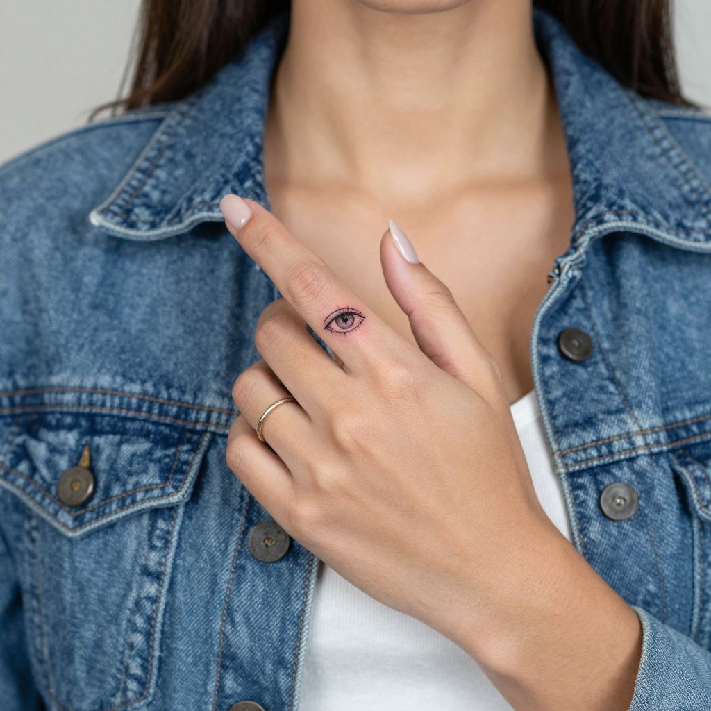Tiny Eye finger tattoo idea