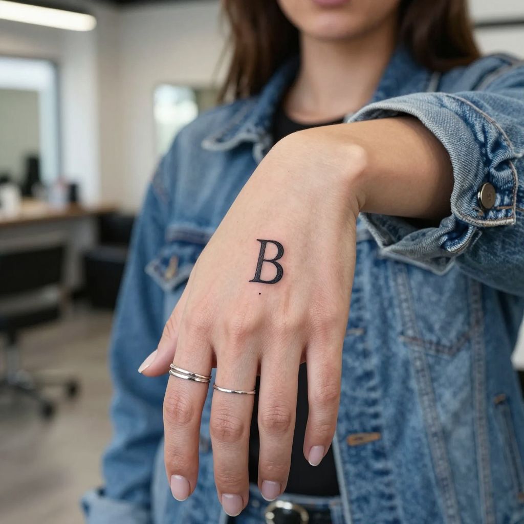 Initial Letter finger tattoo idea