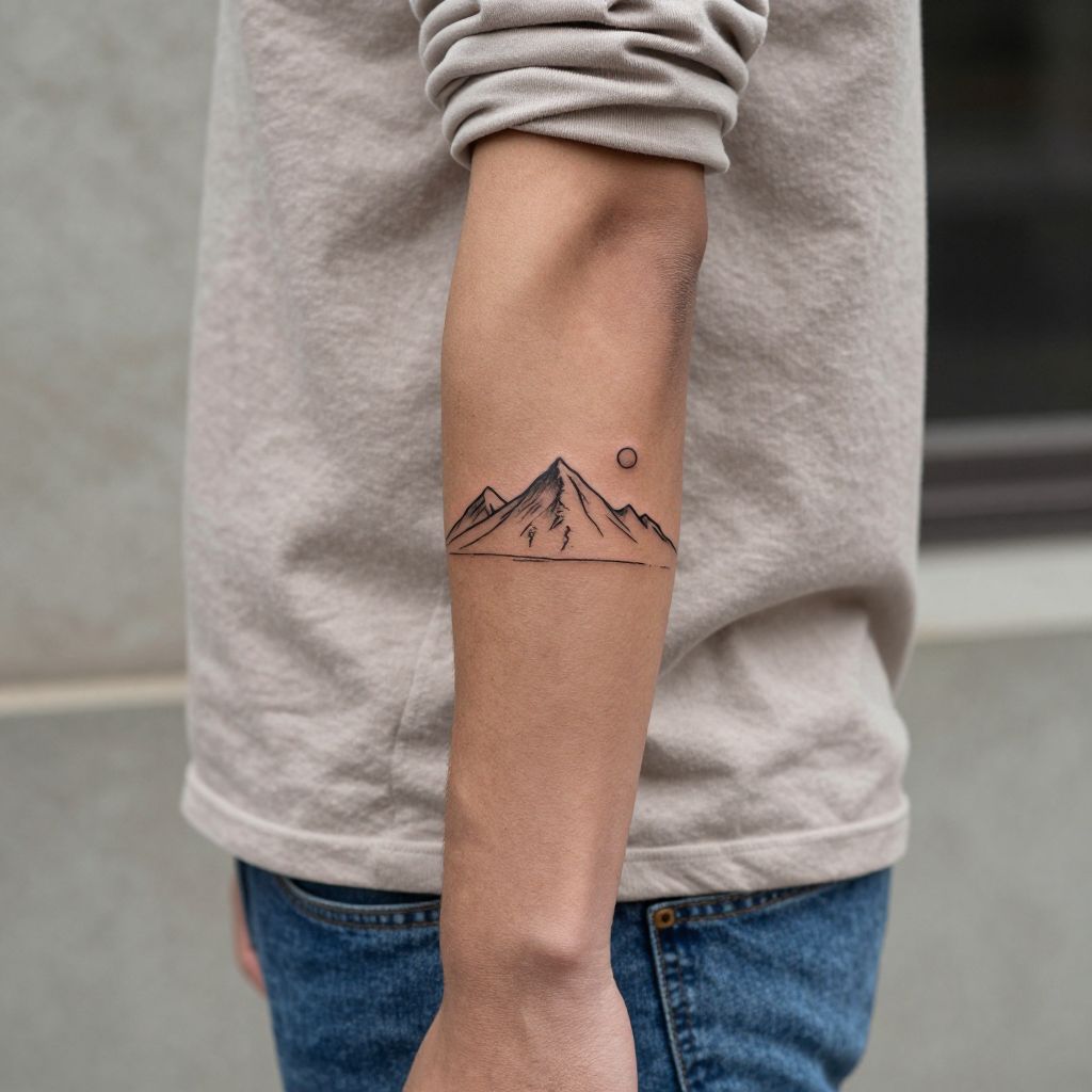 Mountain Line Scene tattoo idea