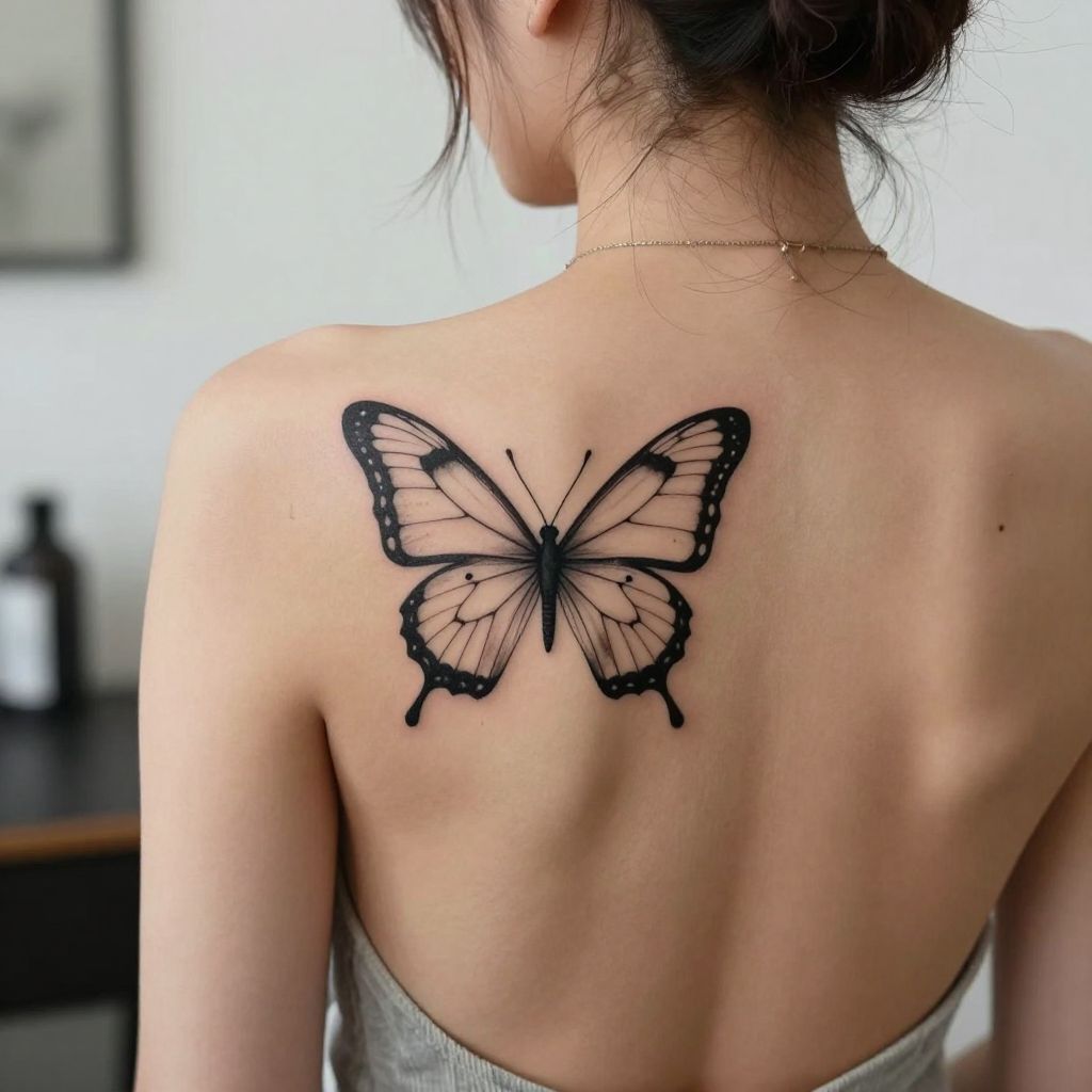 Butterfly Outline tattoo idea