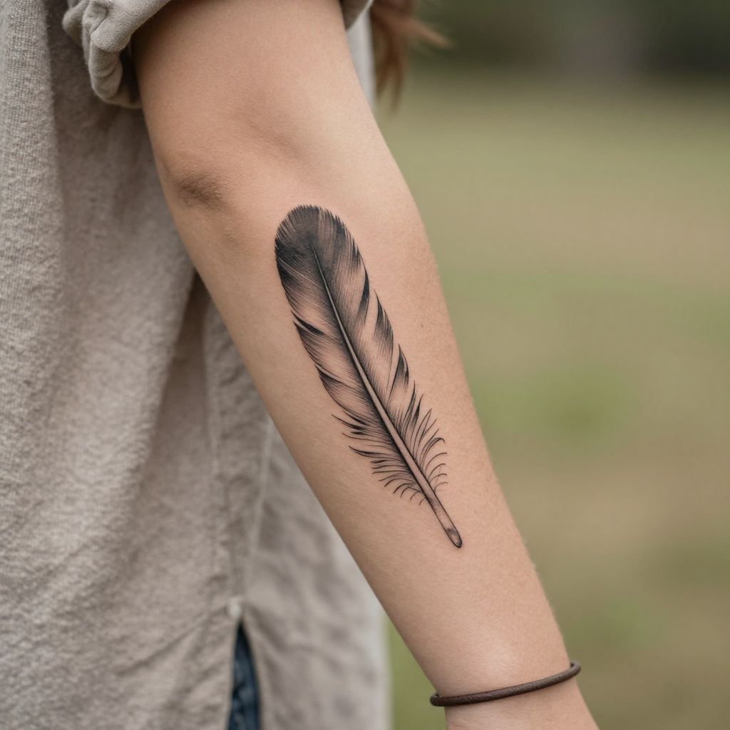 Feather with Fine Lines tattoo idea