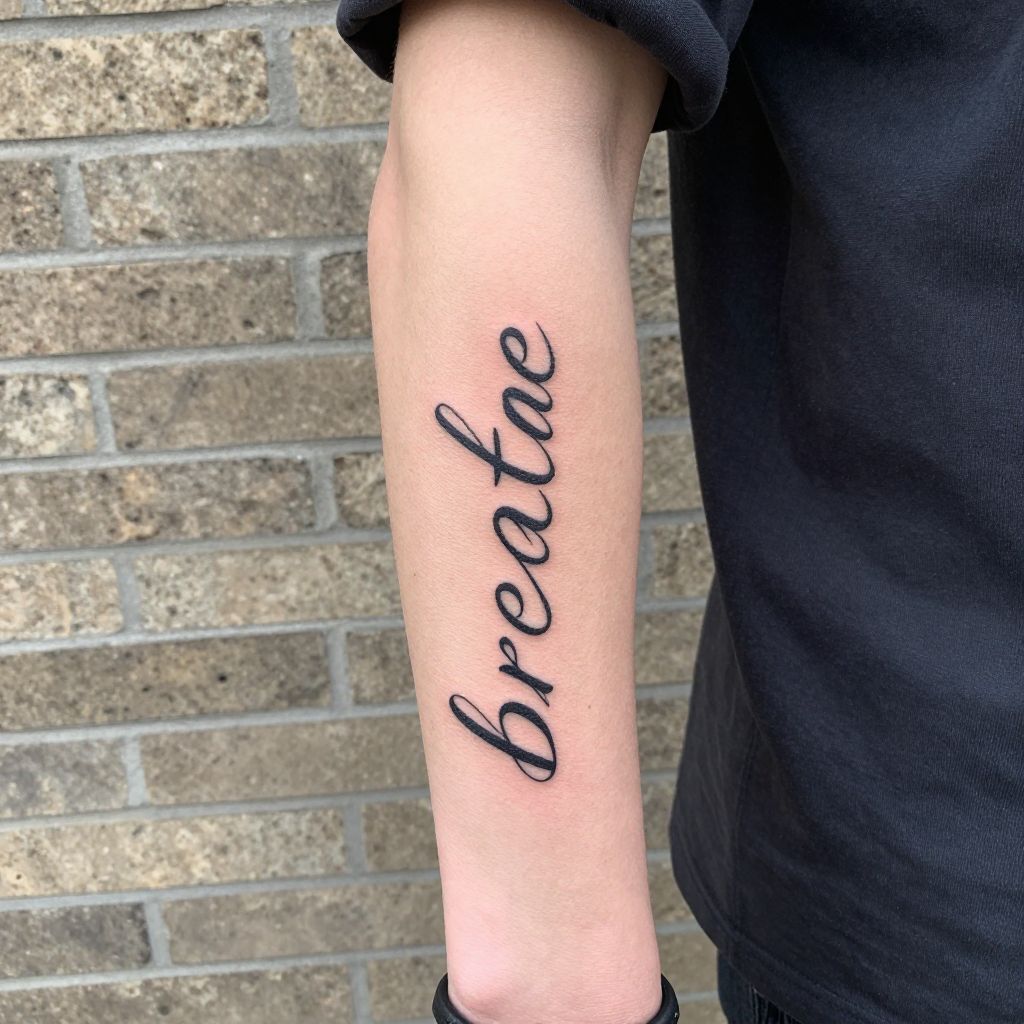 Single Word Script tattoo idea