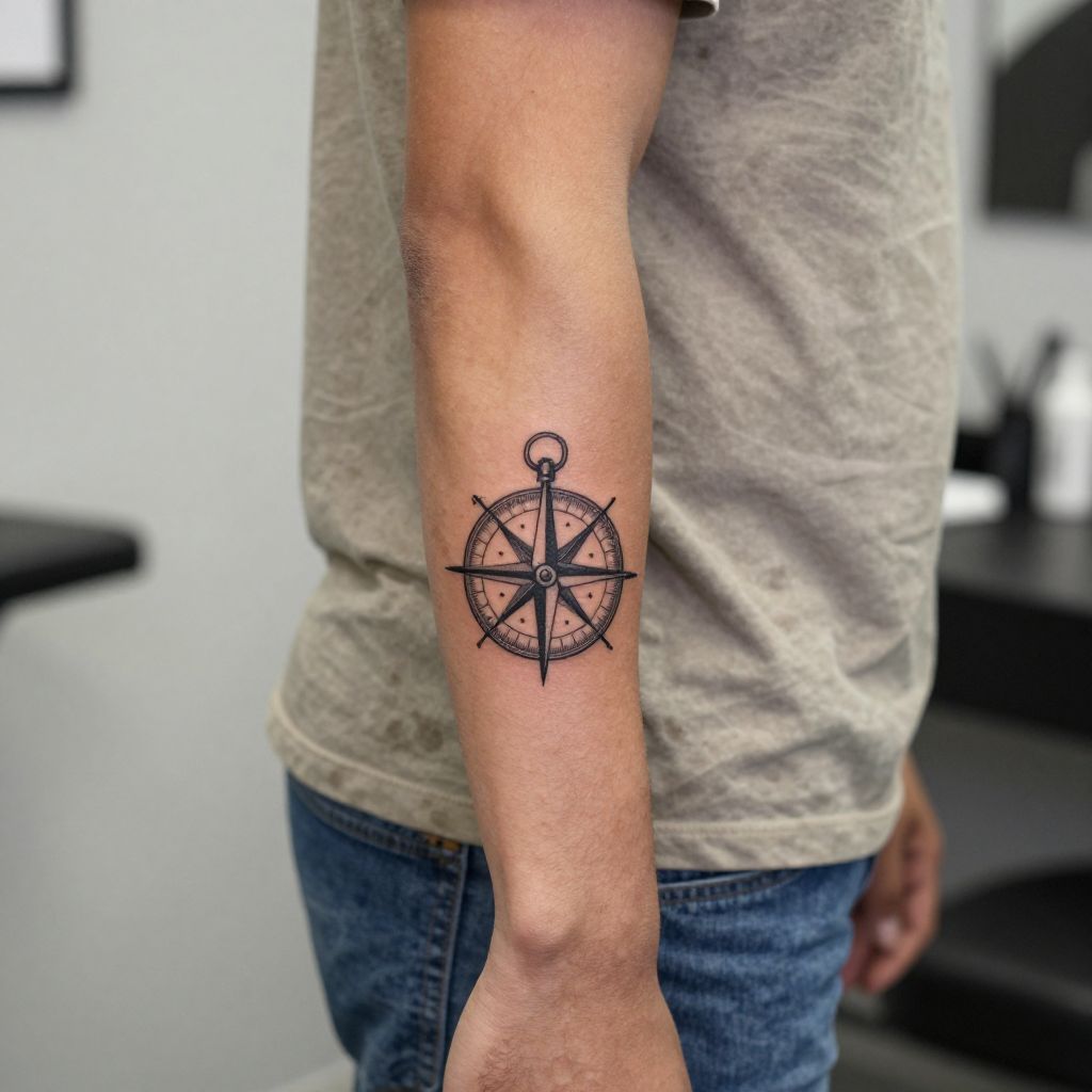 Small Compass Tattoo