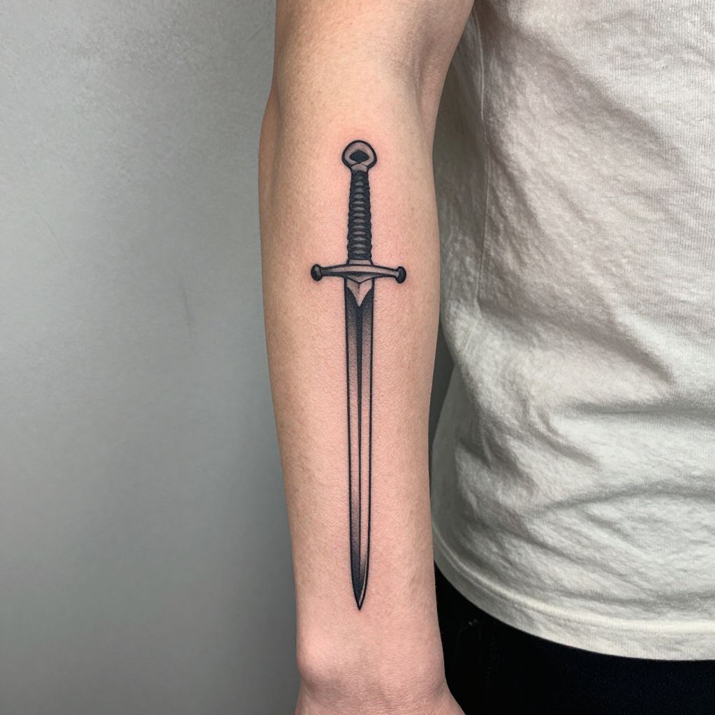 Minimalist Sword Tattoo