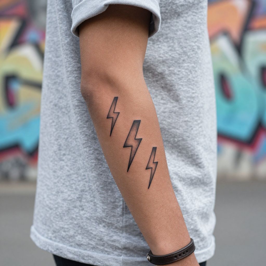 Lightning bolt trio flash tattoo ideas