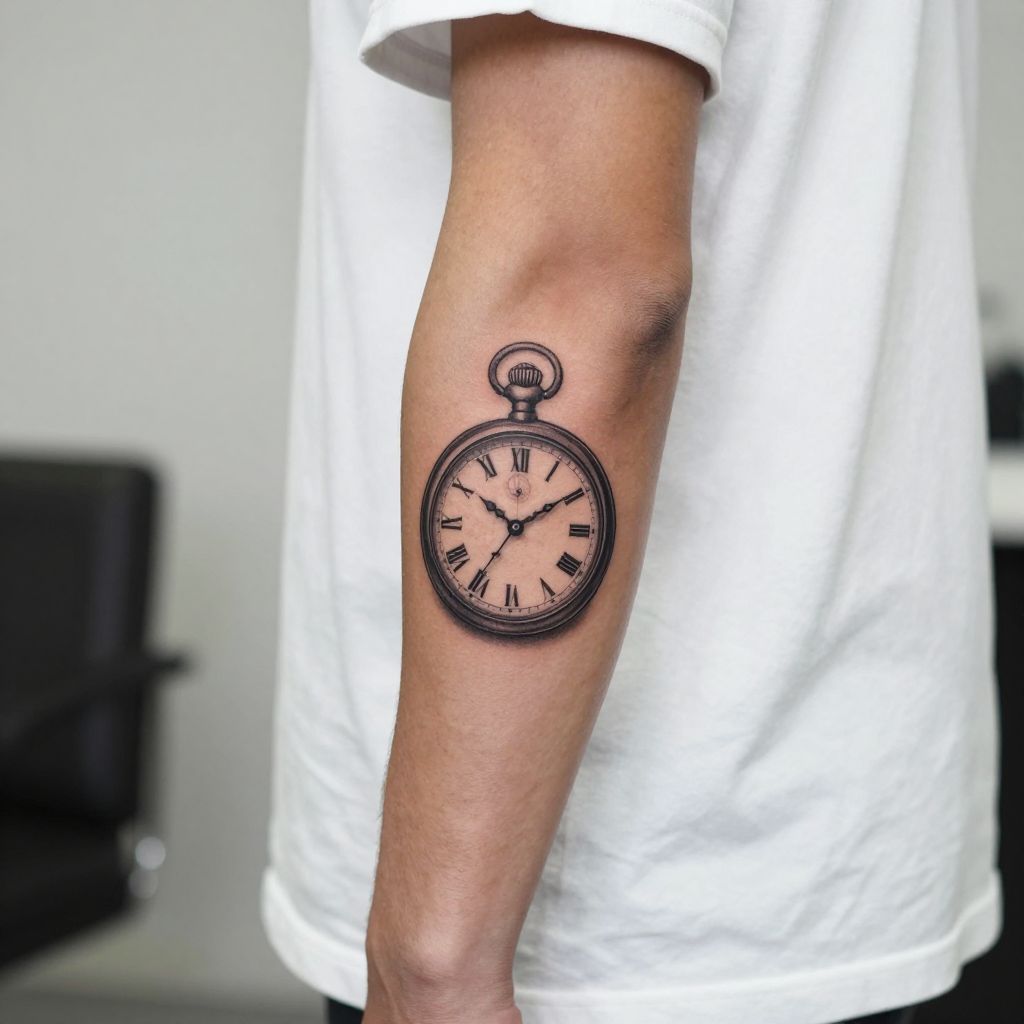 Pocket watch flash tattoo ideas