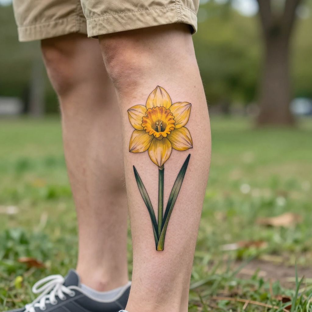 Daffodil Calf Tattoo