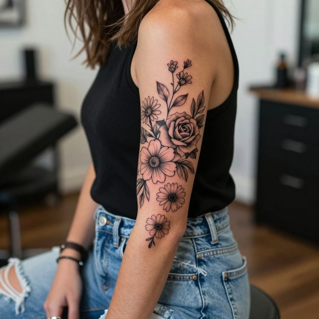 Mixed Floral Arm Band