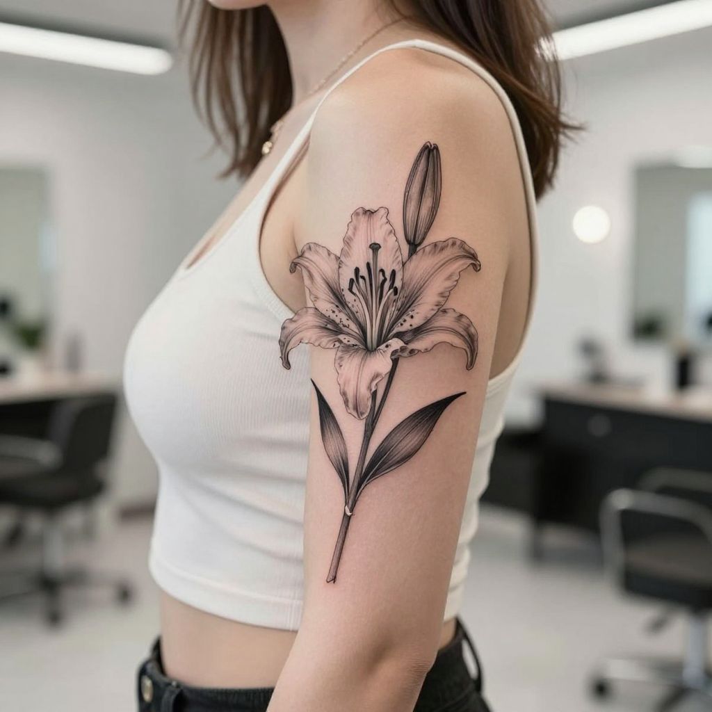 Lily Rib Tattoo