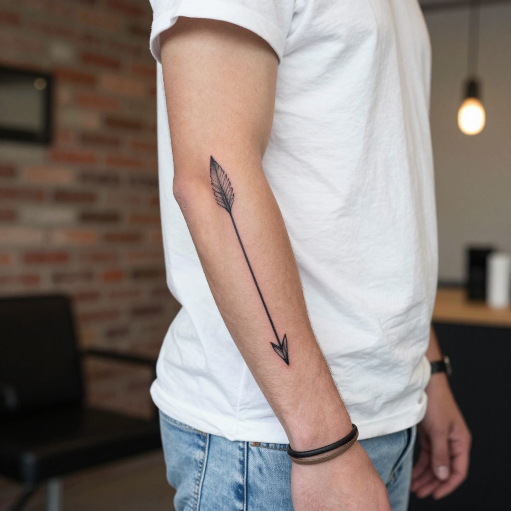Arrow forearm tattoo ideas for men