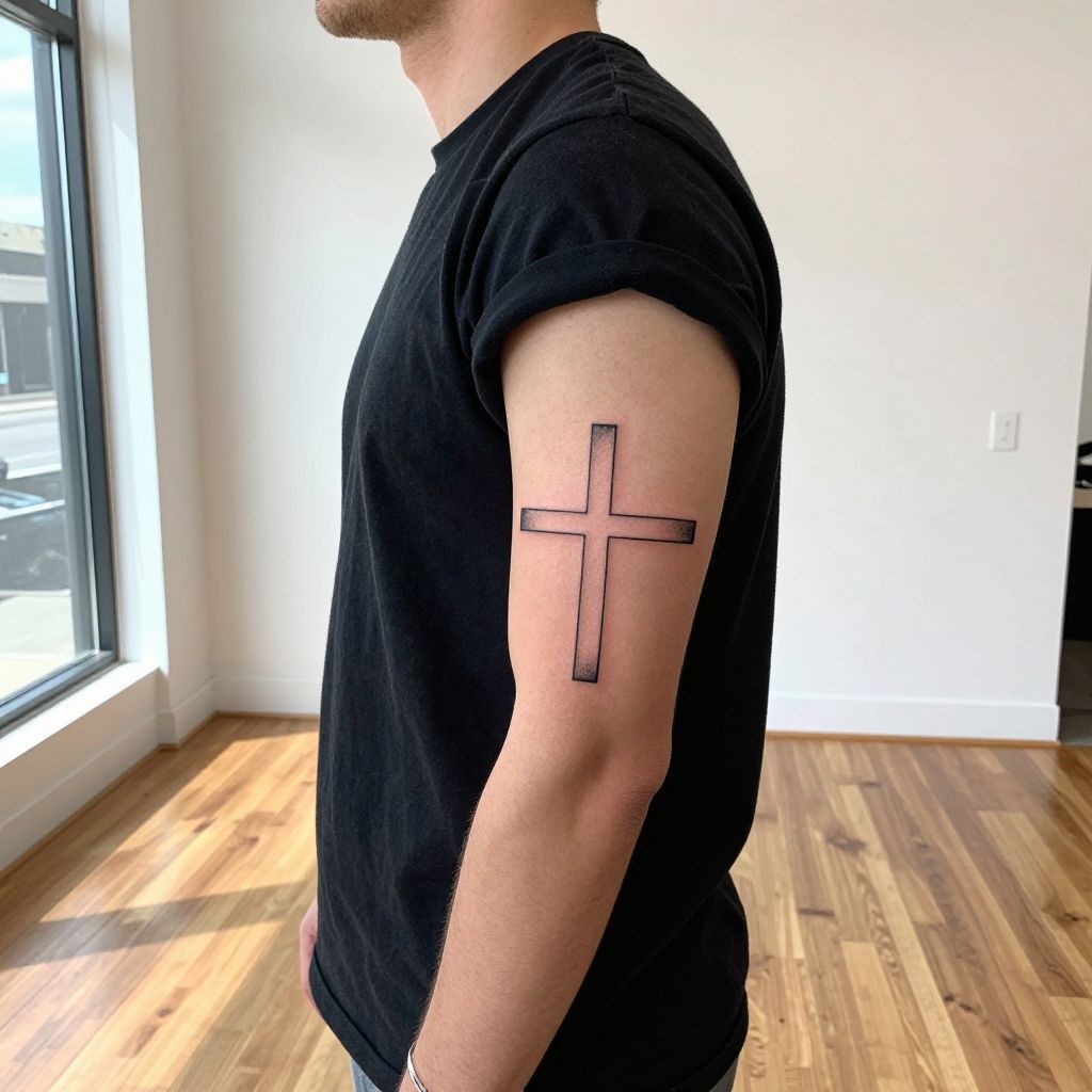 Cross forearm tattoo ideas for men