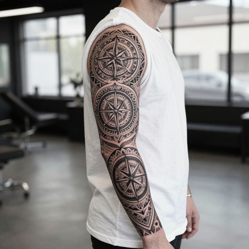 Sacred Geometry Sleeve full sleeve tattoo idea
