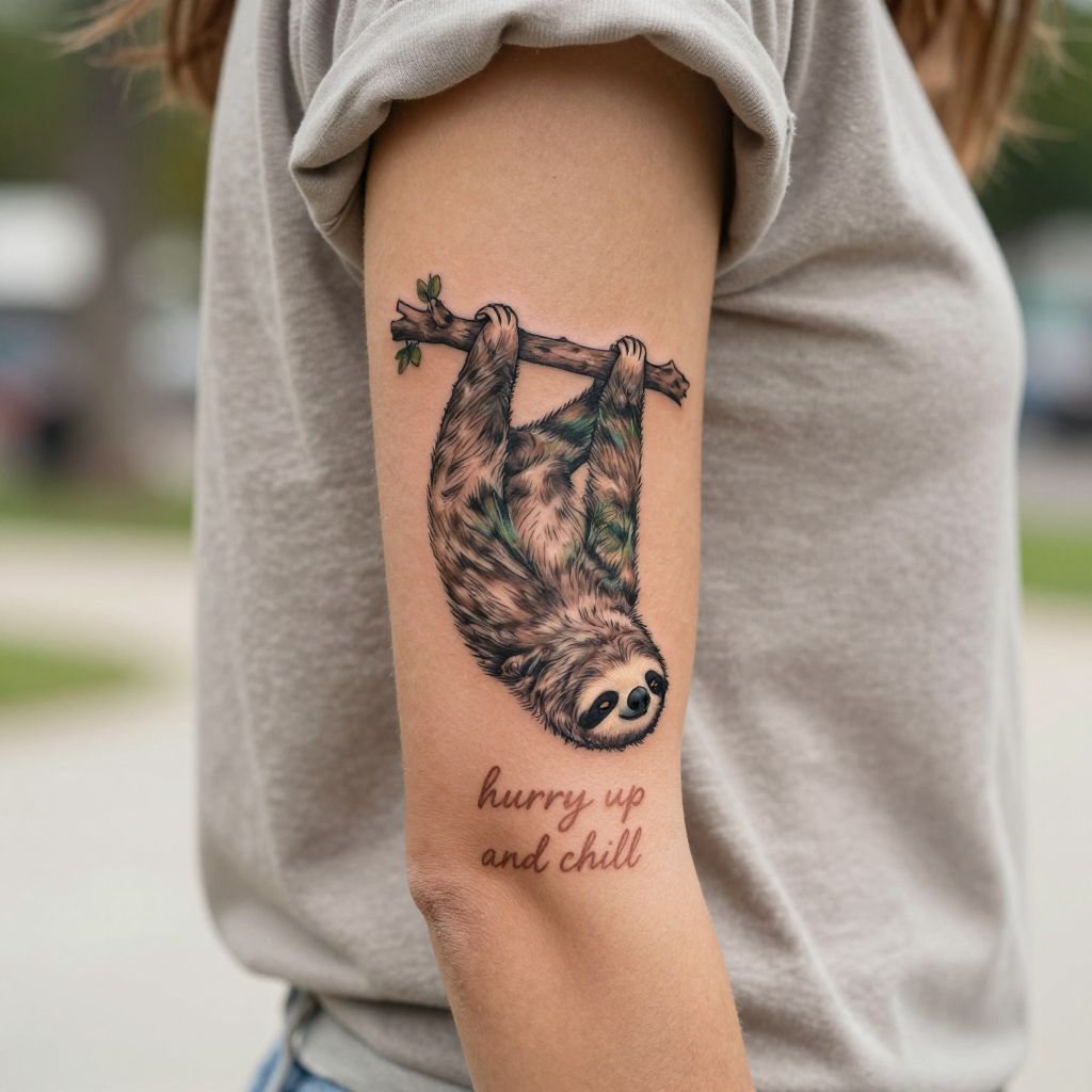 The Sassy Sloth Motto Tattoo