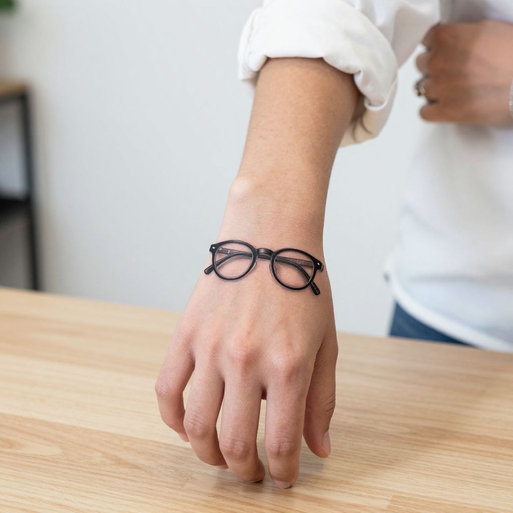 The Grandma's Glasses Optical Illusion Tattoo
