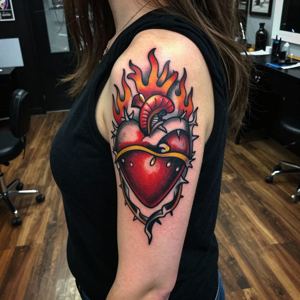 Sacred Heart Half Sleeve