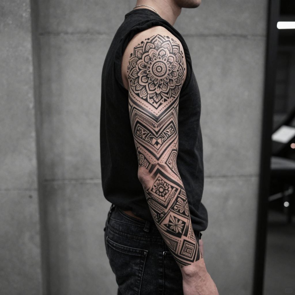 Geometric Mandala Half Sleeve