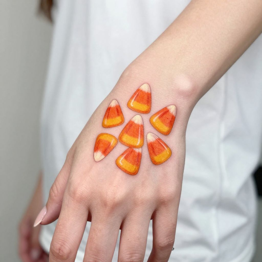 Candy Corn Cluster with Playful Shadows