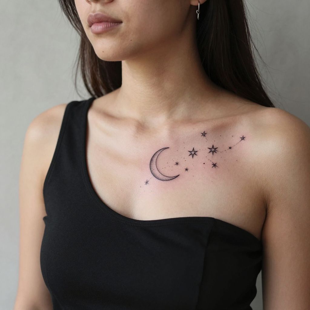 Harry Potter tattoo ideas - The Triple Star and Moon Cluster