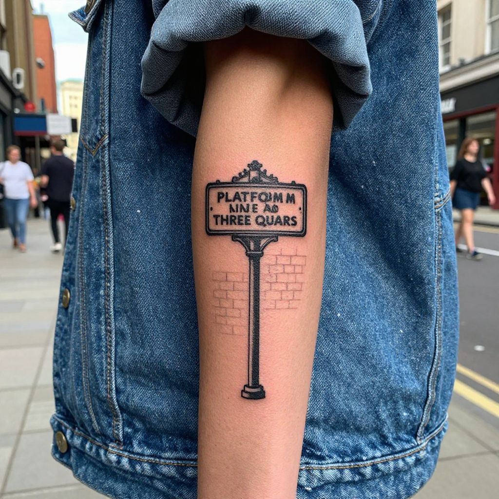 Harry Potter tattoo ideas - The Platform Nine and Three Quarters Sign