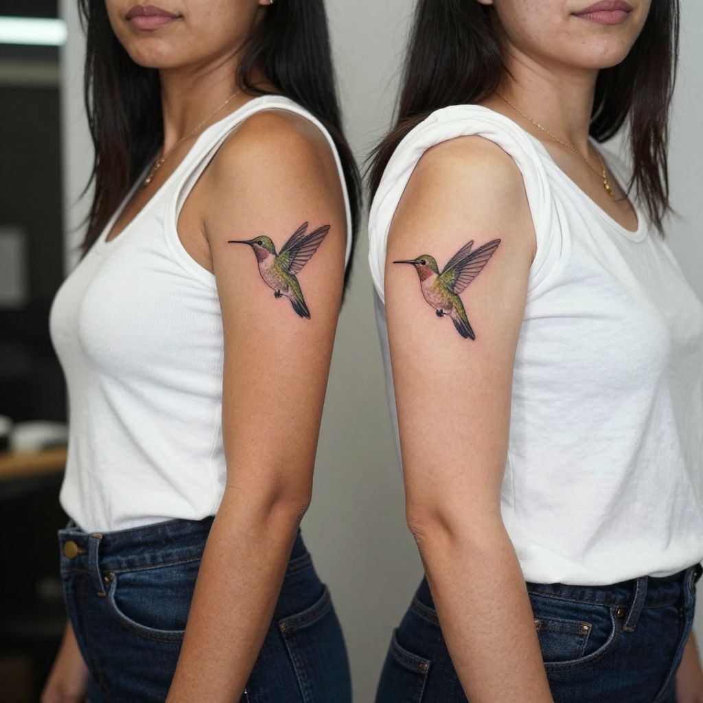 Matching Hummingbird Pair tattoo idea