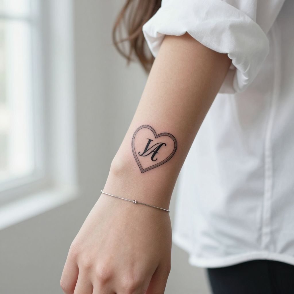 Initials Inside a Heart Outline