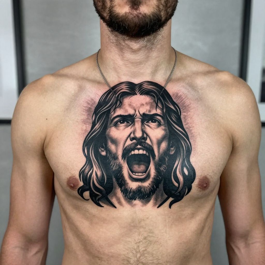 Jesus Shouting or Yelling Expression