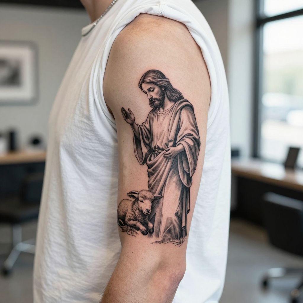 Jesus and Lamb