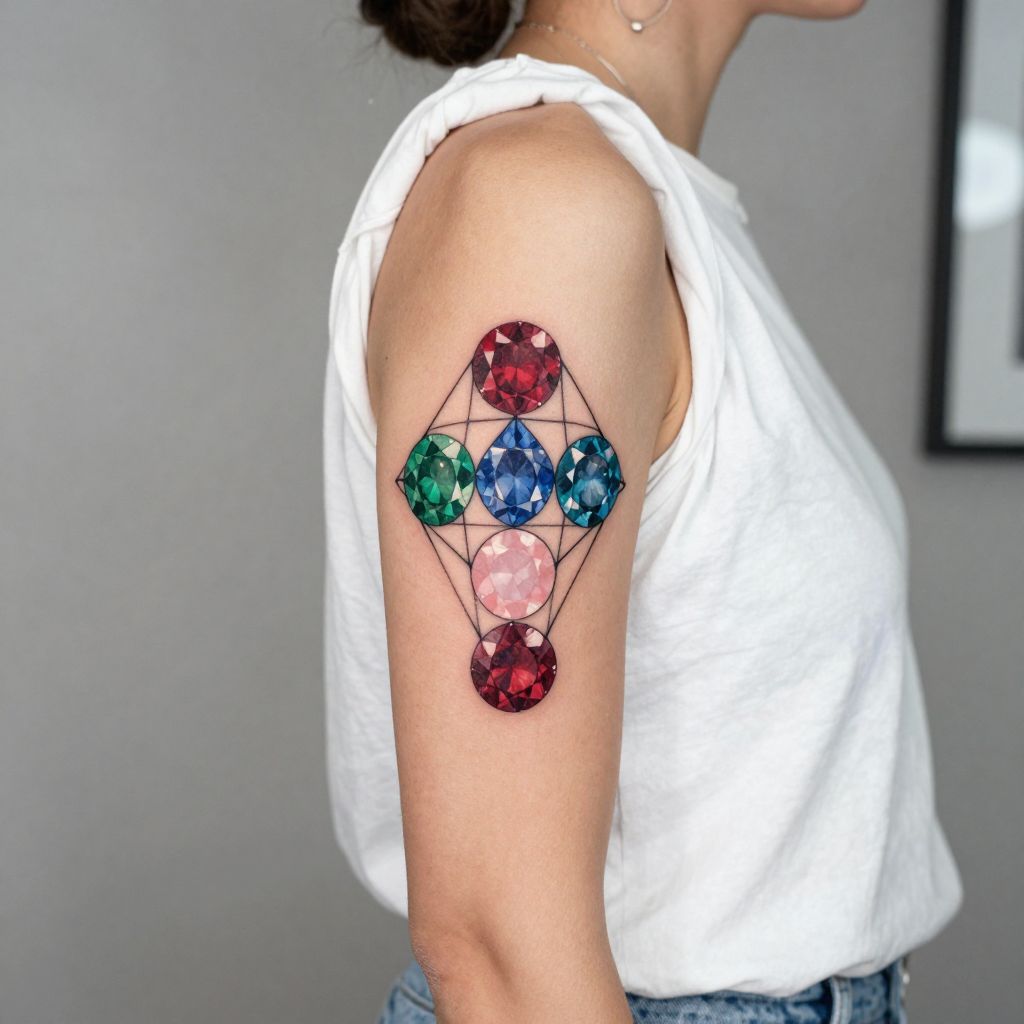Geometric Shapes with Birthstones