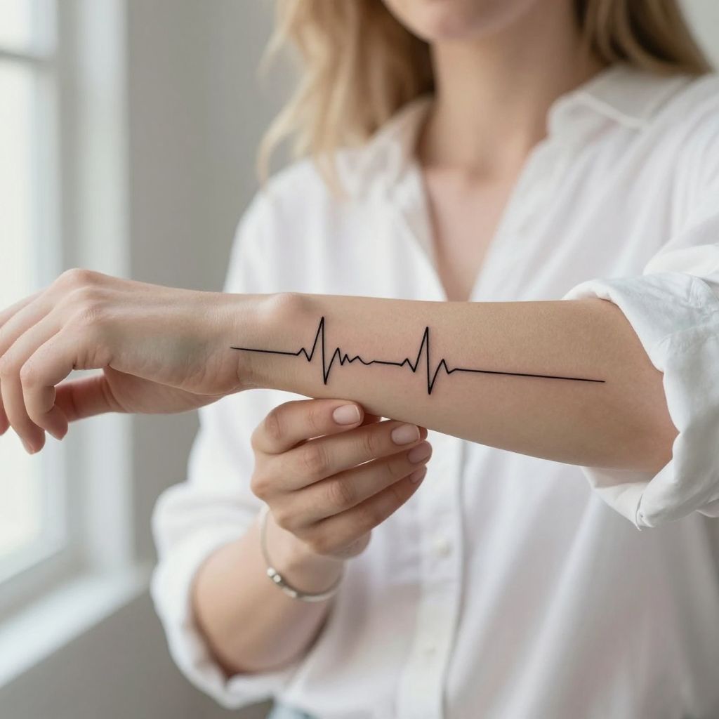 Heartbeat Line with Child's Name