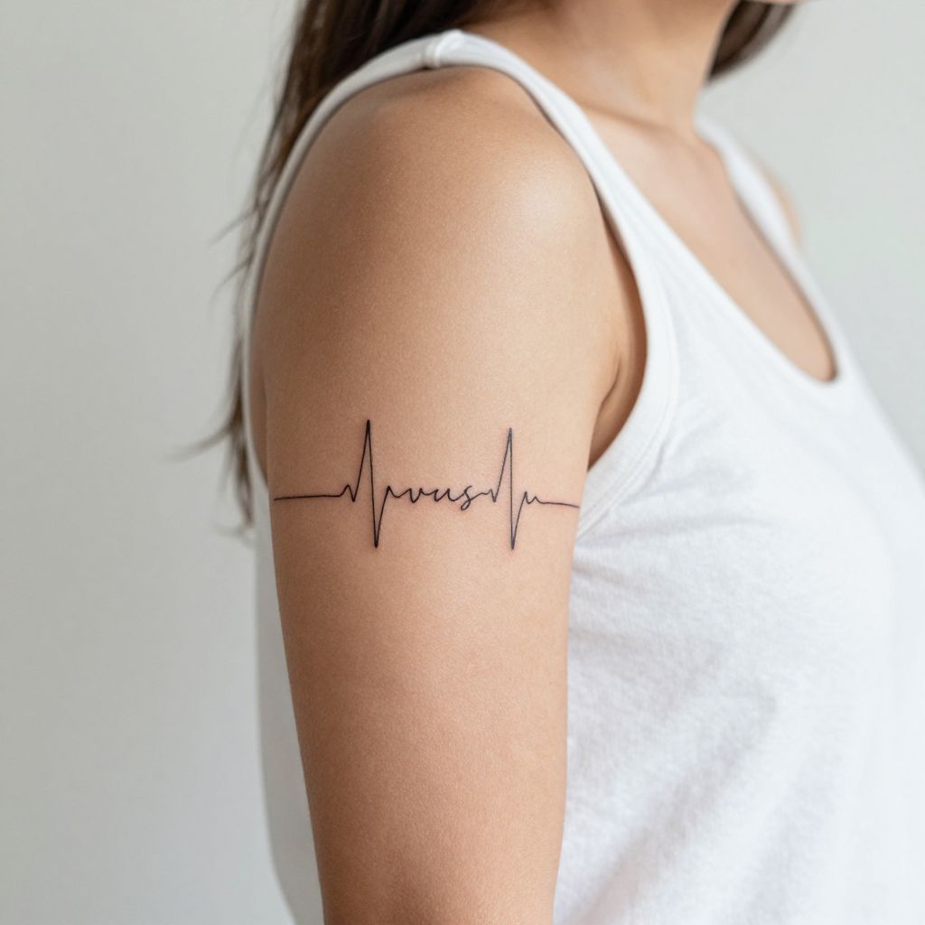 Script with Heartbeat Line