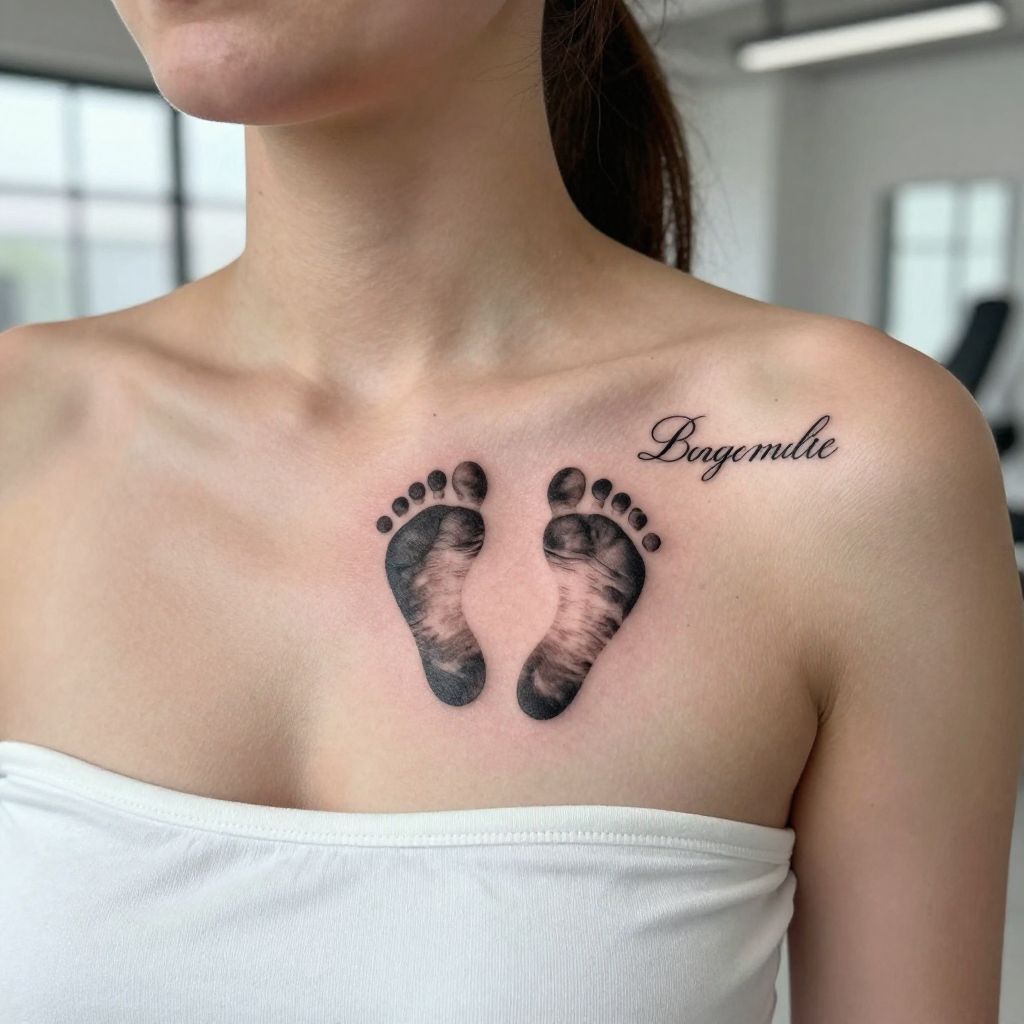 Footprints Forming a Heart Shape