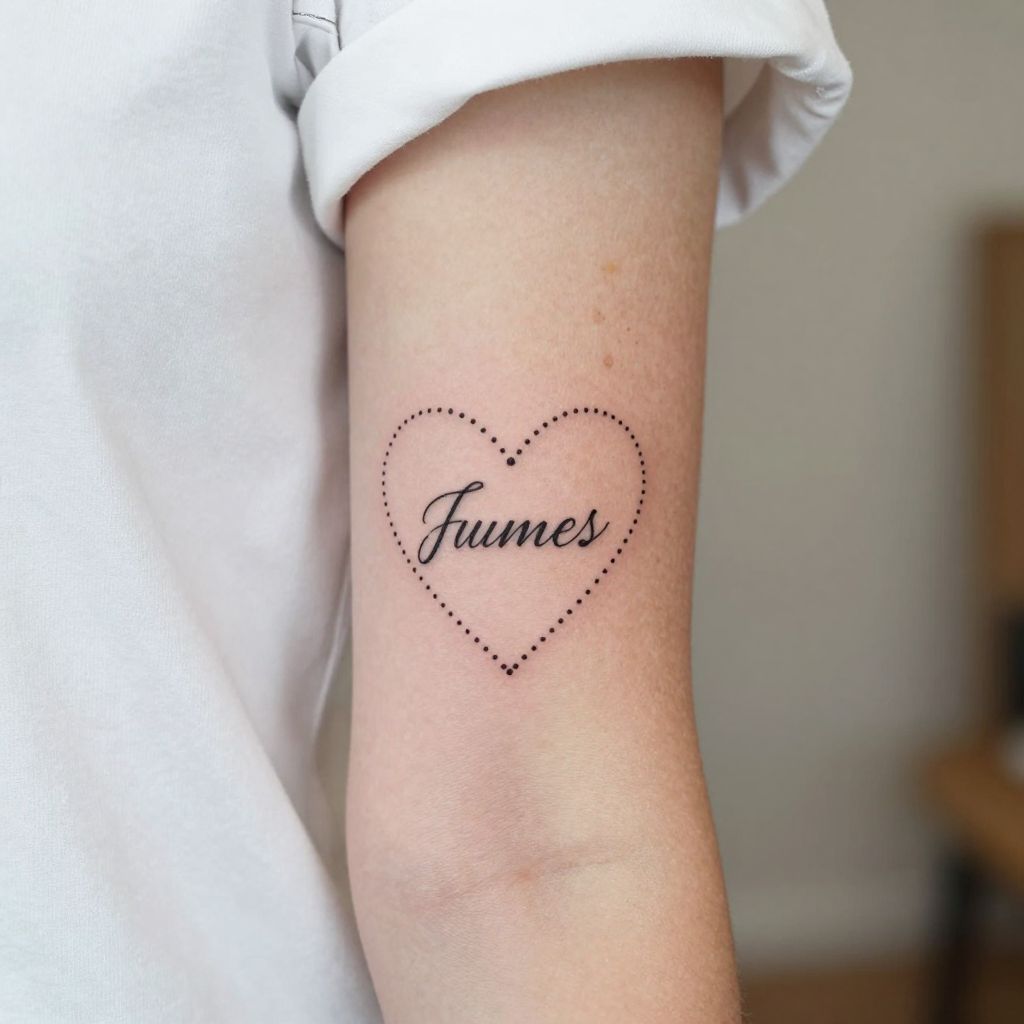 Heart Shaped Name Outline with Dots