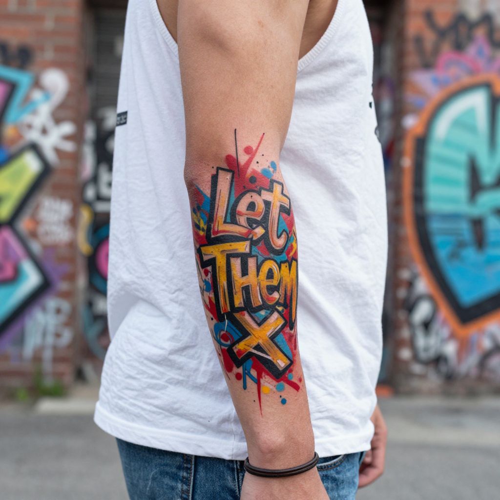 Graffiti Style Let Them tattoo idea