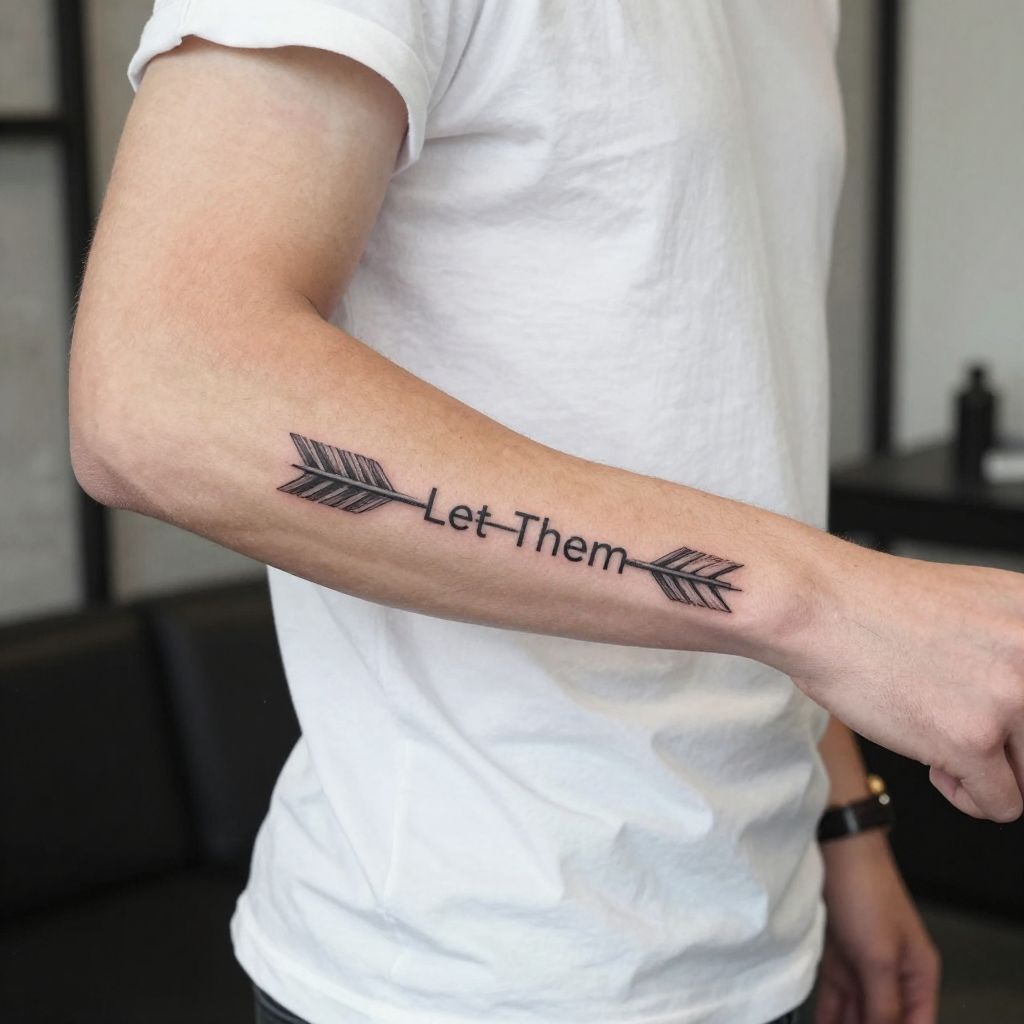 Arrow Design Aligning with Let Them tattoo idea