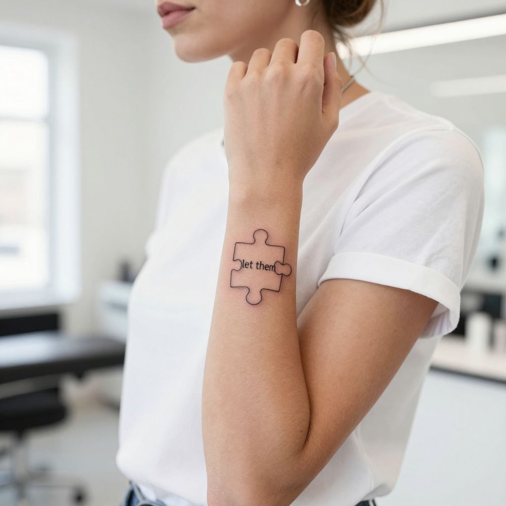 Puzzle Piece Let Them tattoo idea