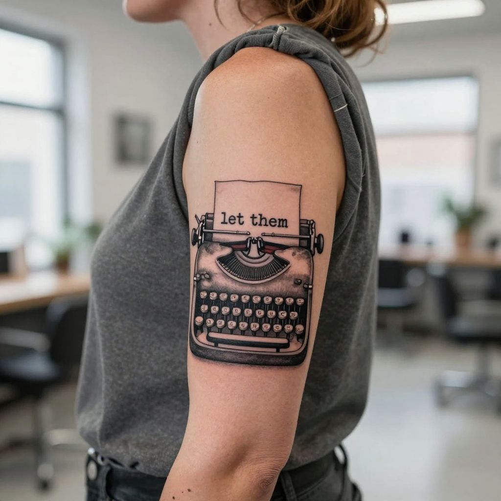 Vintage Typewriter Let Them Quote tattoo idea