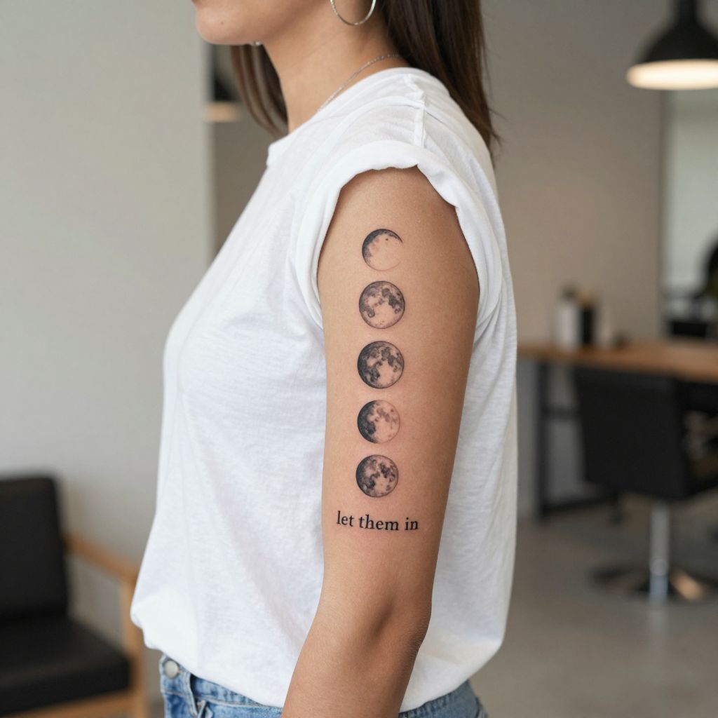 Celestial Moon Phases Let Them tattoo idea